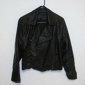 Black Faux Leather Women's Jacket